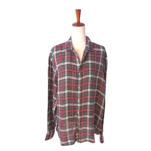 Frank & Eileen Paul Shirt XX Large Red Plaid Linen Button Down Men